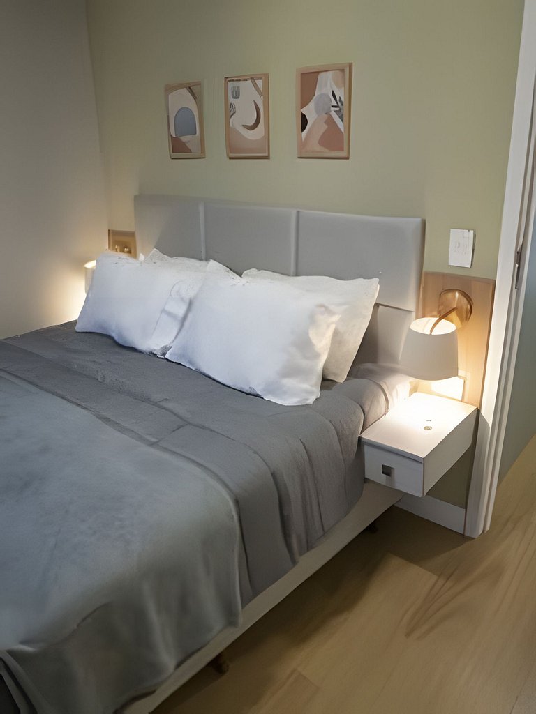 APTO 2Q Moderno Estrutura Completa com Piscina