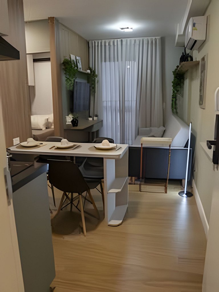 APTO 2Q Moderno Estrutura Completa com Piscina