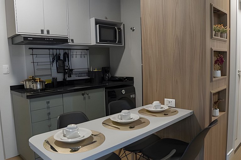 APTO 2Q Moderno Estrutura Completa com Piscina