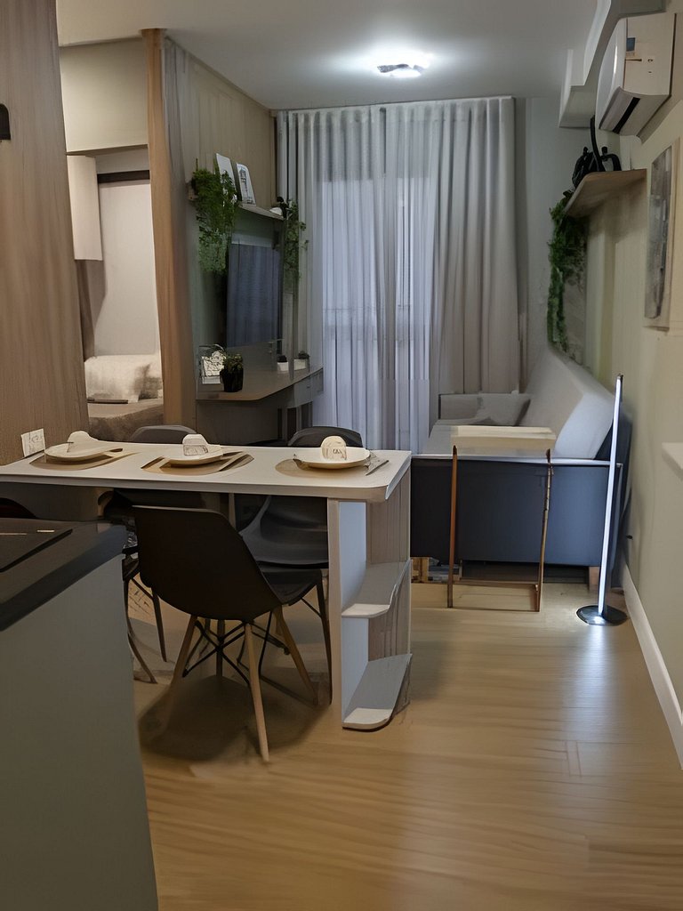 APTO 2Q Moderno Estrutura Completa com Piscina