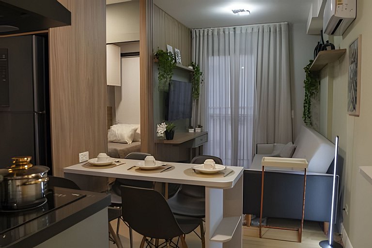 APTO 2Q Moderno Estrutura Completa com Piscina