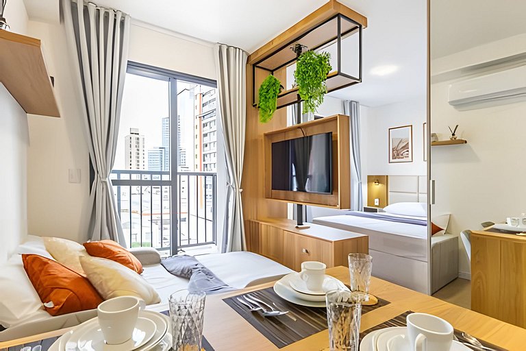 Centro | Studio novo em condomínio completo