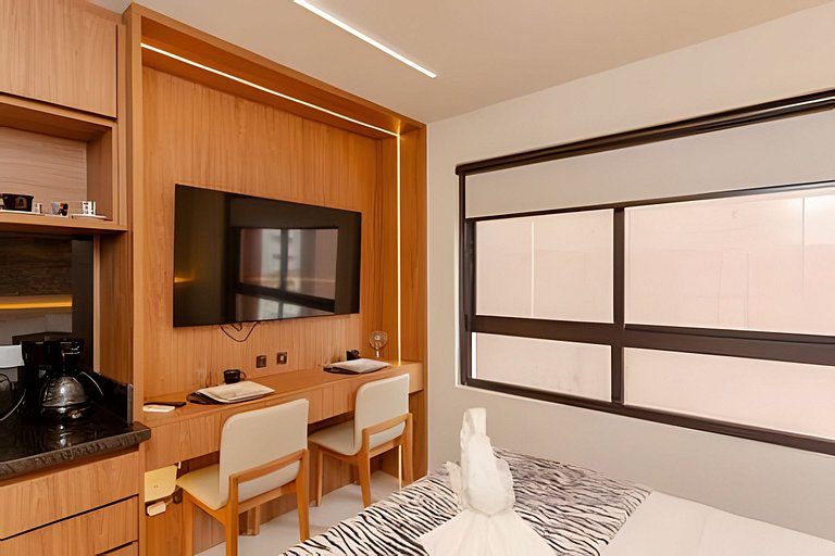 Studio Moderno com Área de Lazer Completa