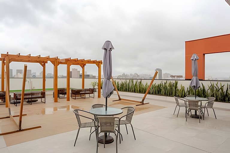 Studio Moderno com Área de Lazer Completa