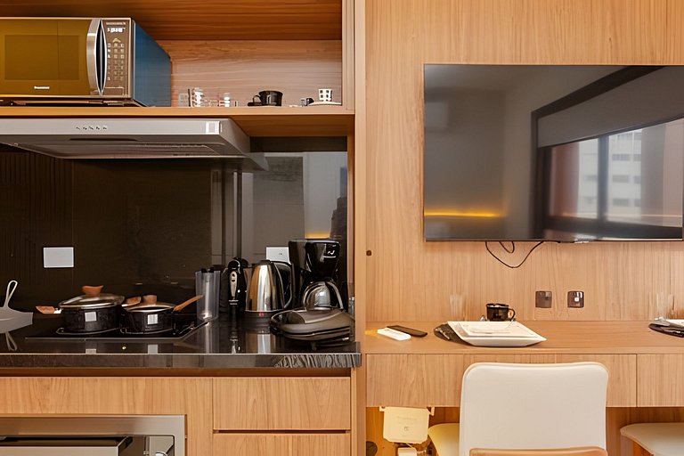 Studio Moderno com Área de Lazer Completa