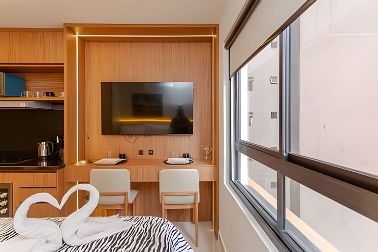 Studio Moderno com Área de Lazer Completa