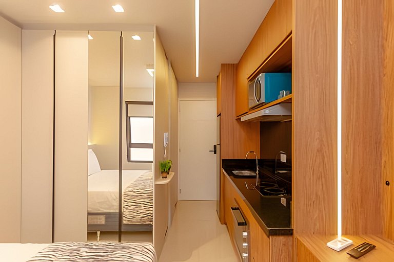 Studio Moderno com Área de Lazer Completa