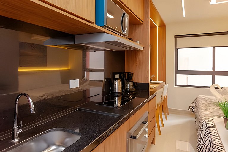 Studio Moderno com Área de Lazer Completa