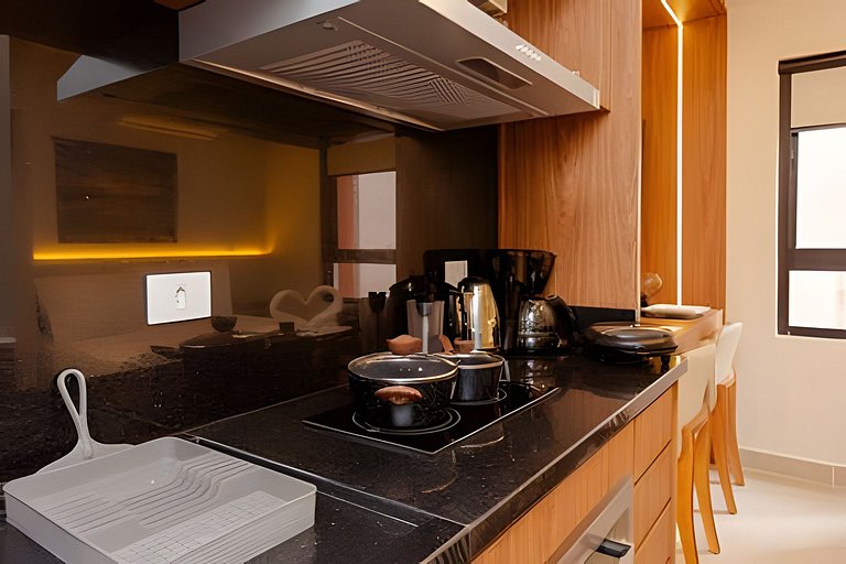 Studio Moderno com Área de Lazer Completa