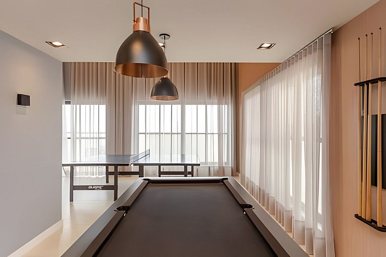 Studio Moderno com Área de Lazer Completa