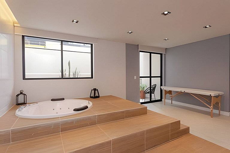 Studio Moderno com Área de Lazer Completa