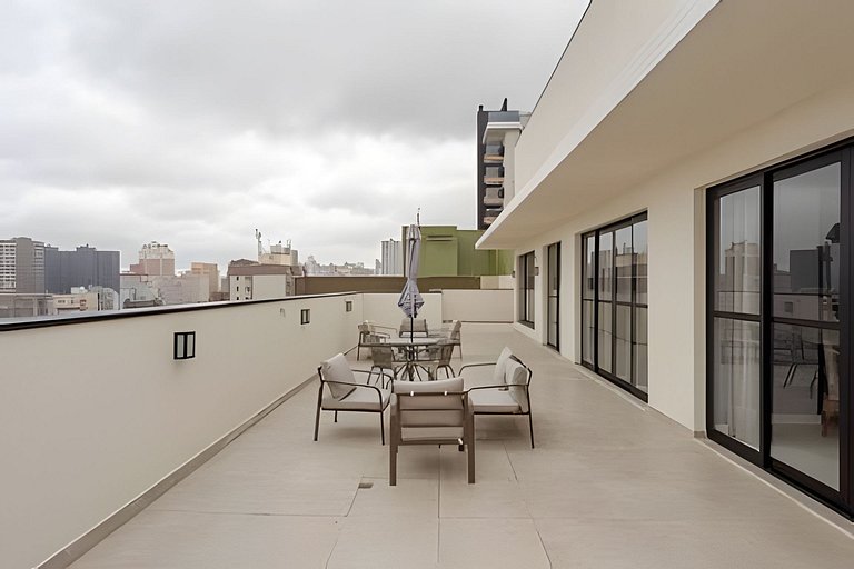 Studio Moderno com Área de Lazer Completa