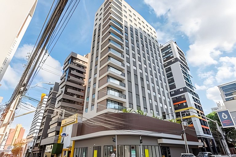 Apto novo 1 quarto c/ AC | Centro | Coworking