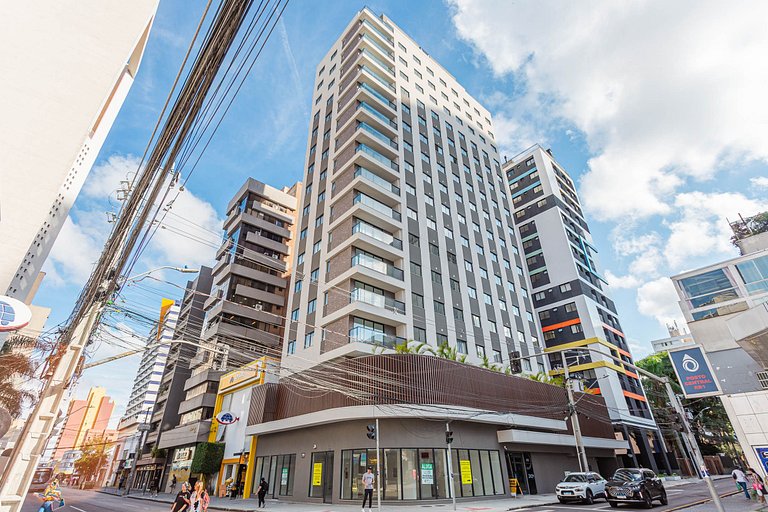 Apto novo 1 quarto c/ AC | Centro | Coworking