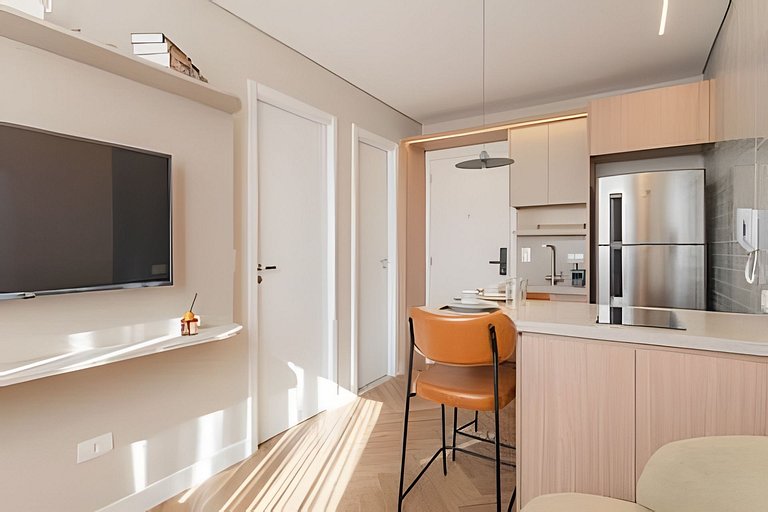Studio elegante com estrutura premium no centro