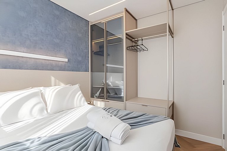 Studio elegante com estrutura premium no centro