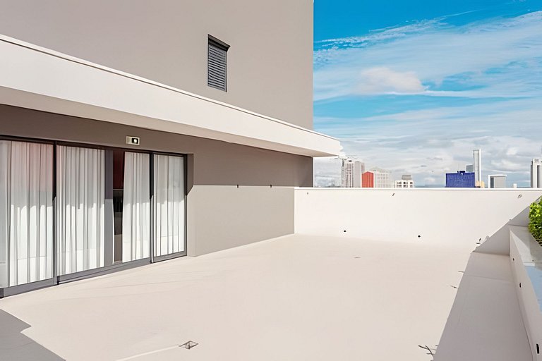Studio elegante com estrutura premium no centro