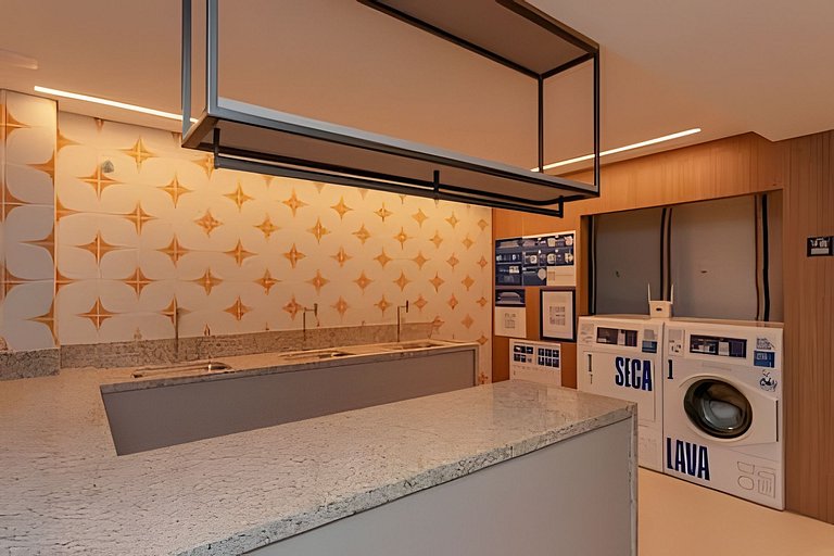 Studio elegante com estrutura premium no centro