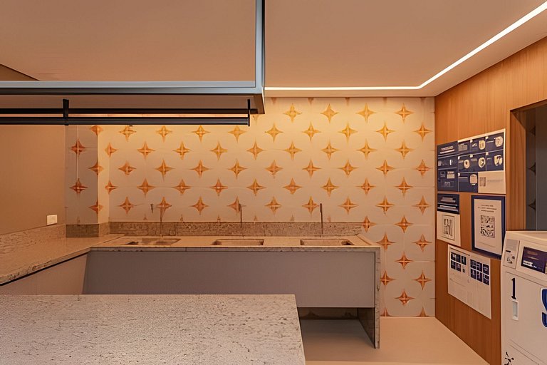 Studio elegante com estrutura premium no centro