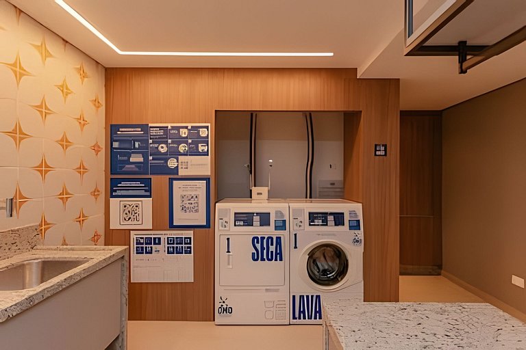 Studio elegante com estrutura premium no centro