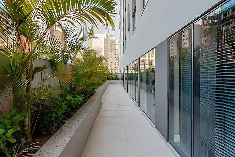 Studio elegante com estrutura premium no centro