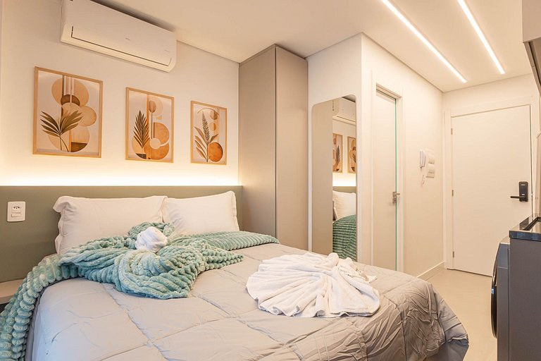 Studio Completo com Coworking/Academia/Lavanderia
