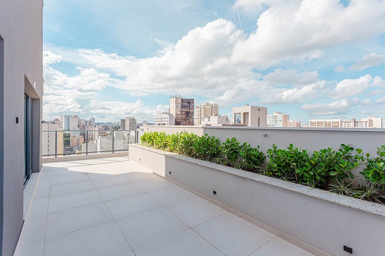 Apto novo 1 quarto c/ AC | Centro | Coworking