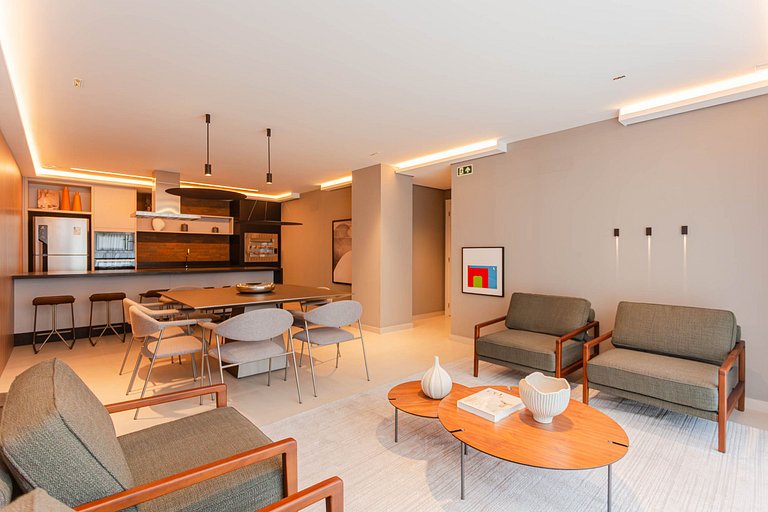 Apto novo 1 quarto c/ AC | Centro | Coworking