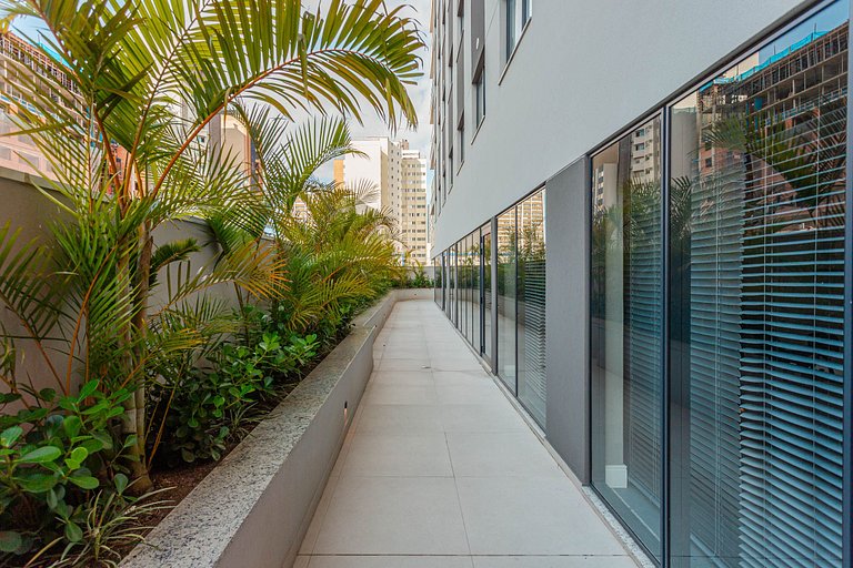Apto novo 1 quarto c/ AC | Centro | Coworking